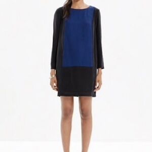Madewell Shift Dress | Black & Blue | Medium